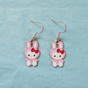 🔮3/$15 Hello Kitty in Pink Bunny Suit Earrings
